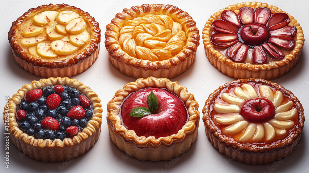 Assorted Cakes with Fresh Berries and Fruits Assorted Cakes with Fresh Berries and Fruits