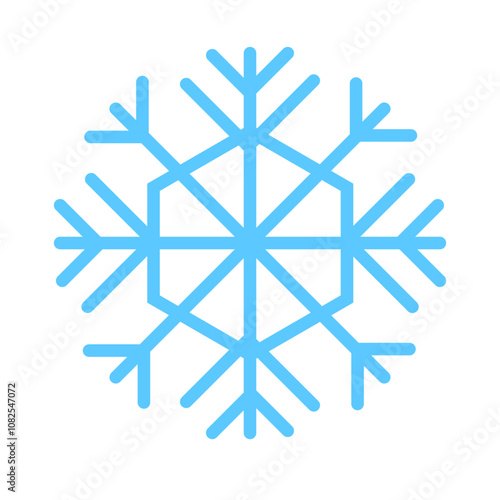 Snowflake icon on white background. Winter cold icon.