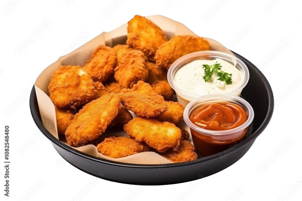 Crispy Chicken Nuggets with Dipping Sauces Crispy Chicken Nuggets with Dipping Sauces