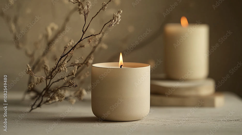 Candle on Solid Background Candle on Solid Background