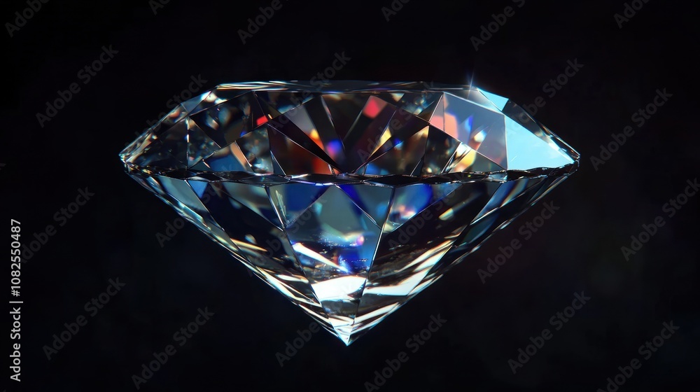 Sparkling Diamond on Black Background Sparkling Diamond on Black Background