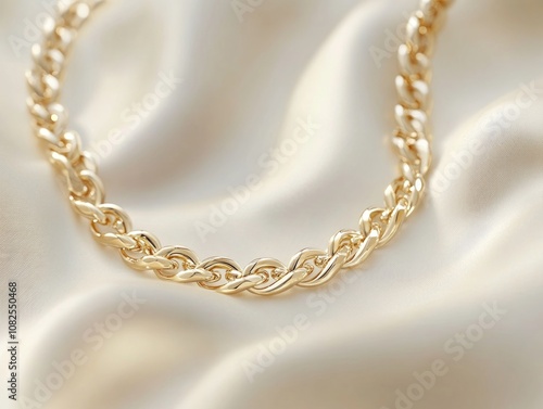 Gold necklace close-up