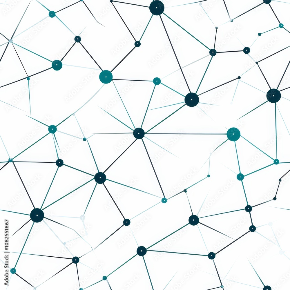 Abstract network diagram with connecting lines and nodes in shades of blue on white background Abstract network diagram with connecting lines and nodes in shades of blue on white background