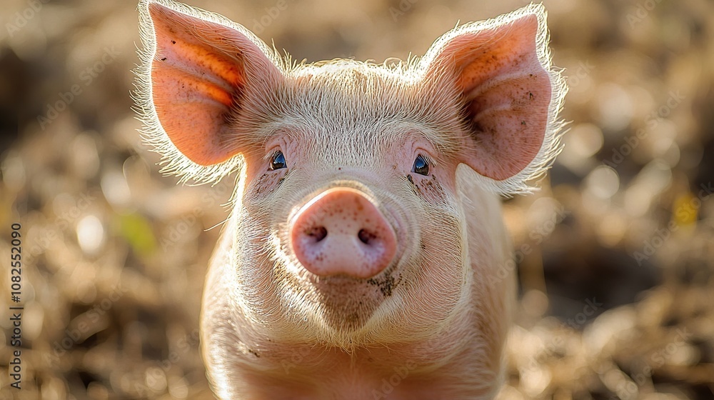 Cute Piglet Looking at Camera Cute Piglet Looking at Camera
