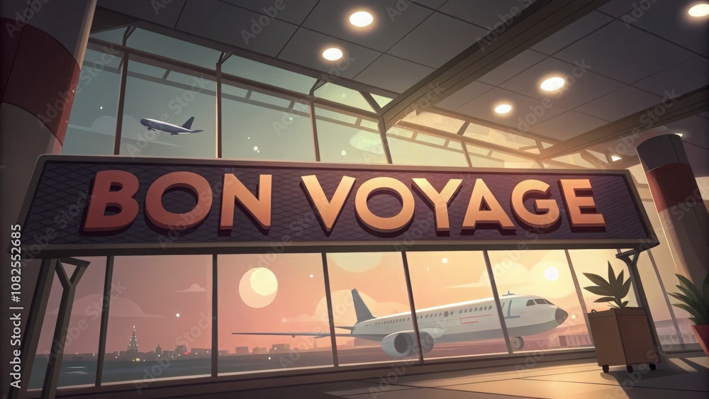 Bon Voyage Welcome Banner at Airport Gate Bon Voyage Welcome Banner at Airport Gate