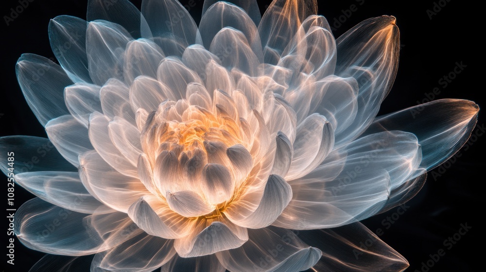 Abstract Flower with Glowing Petals Abstract Flower with Glowing Petals