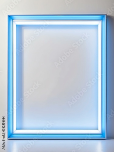 blue marquee lights border frame on white background