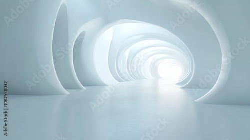 Fototapeta Naklejka Na Ścianę i Meble -  Futuristic abstract white background with minimalistic geometric patterns and modern 3d design elements