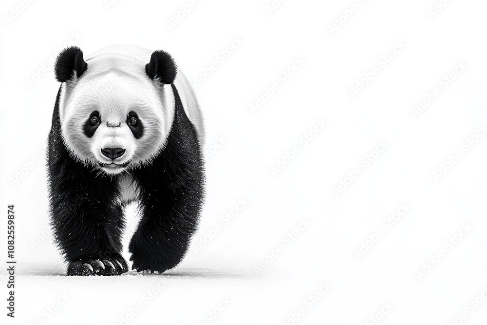 Black and White Panda Portrait Black and White Panda Portrait