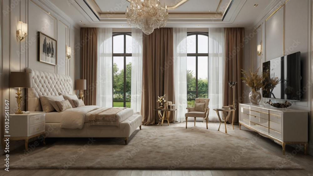 bedroom with bed luxury interior