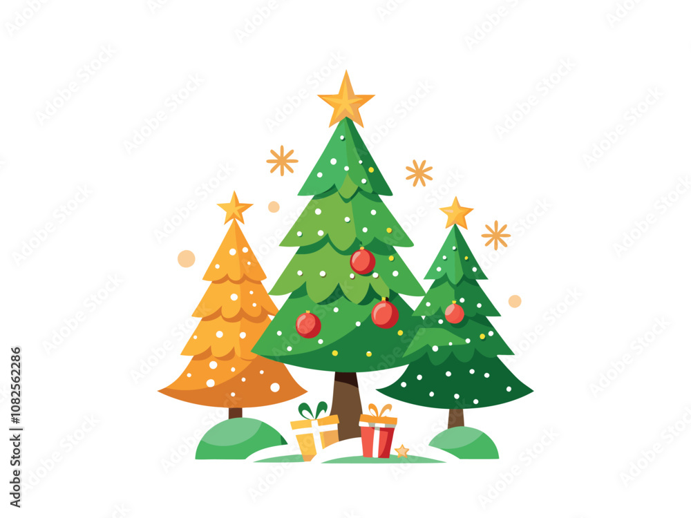 a Christmas tree with a gift and a gift in the middle of it a Christmas tree with a gift and a gift in the middle of it