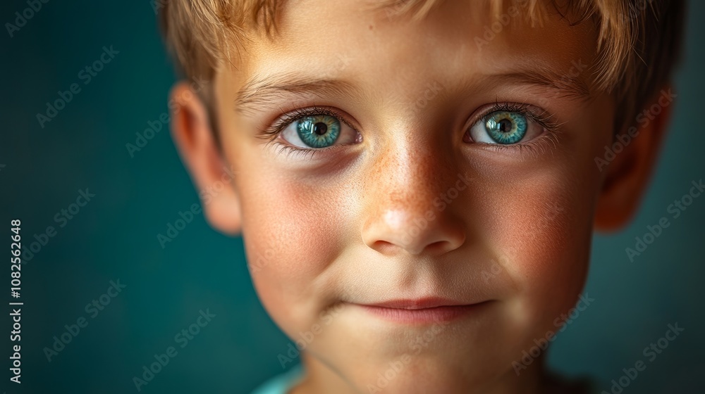 Portrait of a Joyful European Boy with Bright Eyes and Soft Smile Portrait of a Joyful European Boy with Bright Eyes and Soft Smile