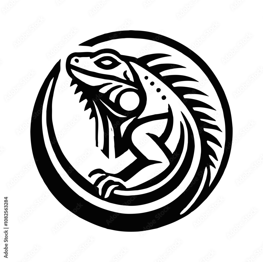iguana lizard engraving black and white outline iguana lizard engraving black and white outline