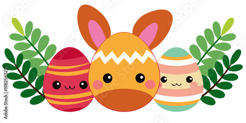 Easter Sunday, card with bunny, easter egg, easter sunday background