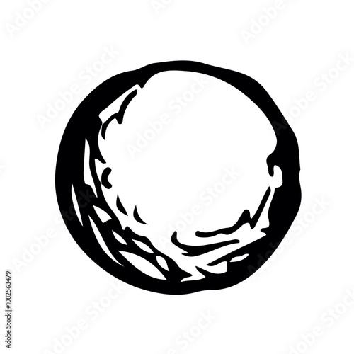 Vector drawing. Small Asteroid in the sky