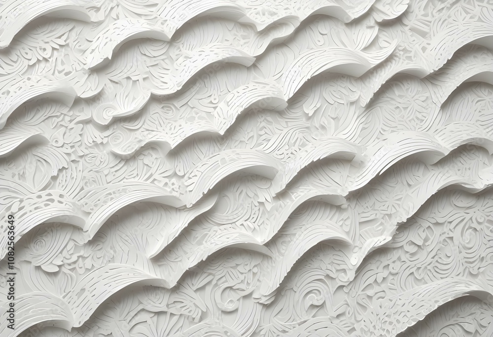 Paper style white monochrome background Abstract wallpaper in 3d paper style with doodle pattern style 3d Paper style white monochrome background Abstract wallpaper in 3d paper style with doodle pattern style 3d