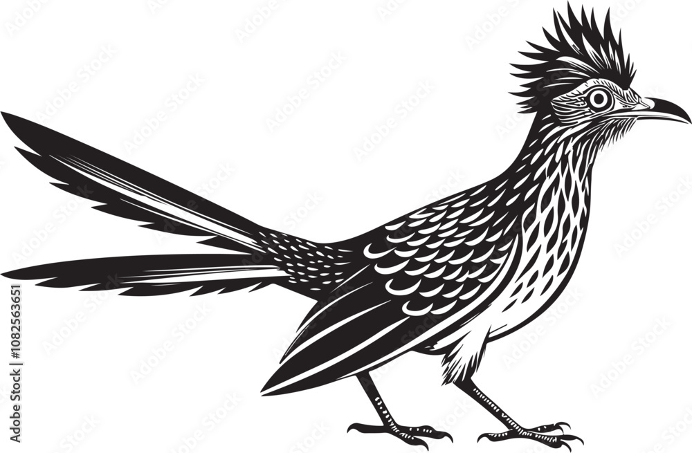 Fototapeta premium roadrunner bird vector illustration, printable design