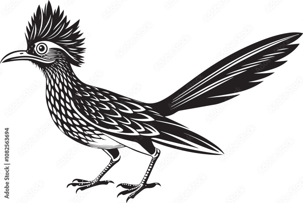 Fototapeta premium roadrunner bird vector illustration, printable design