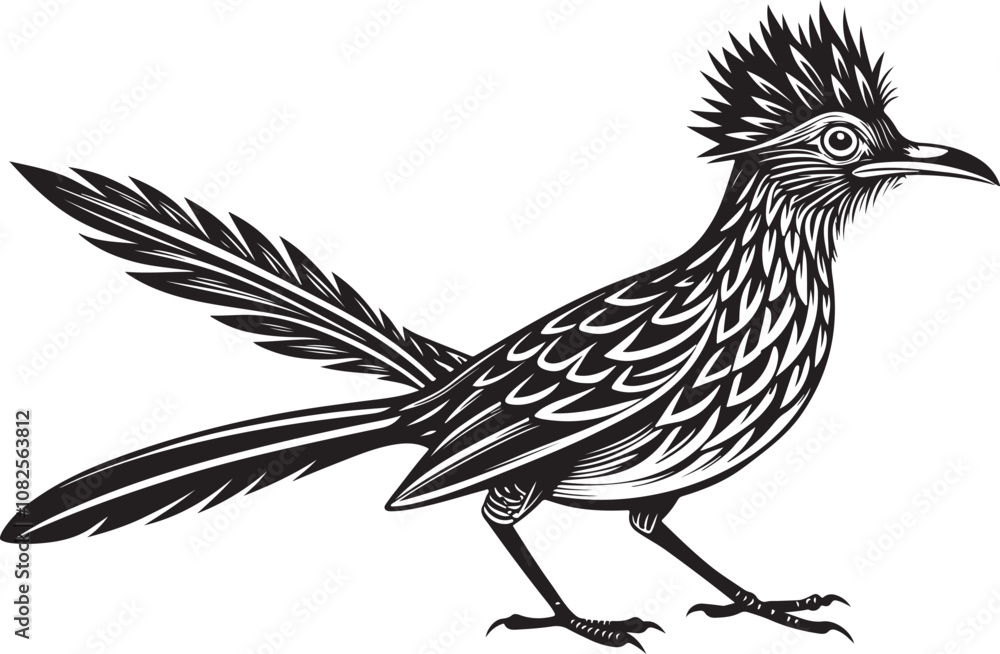 Fototapeta premium roadrunner bird vector illustration, printable design