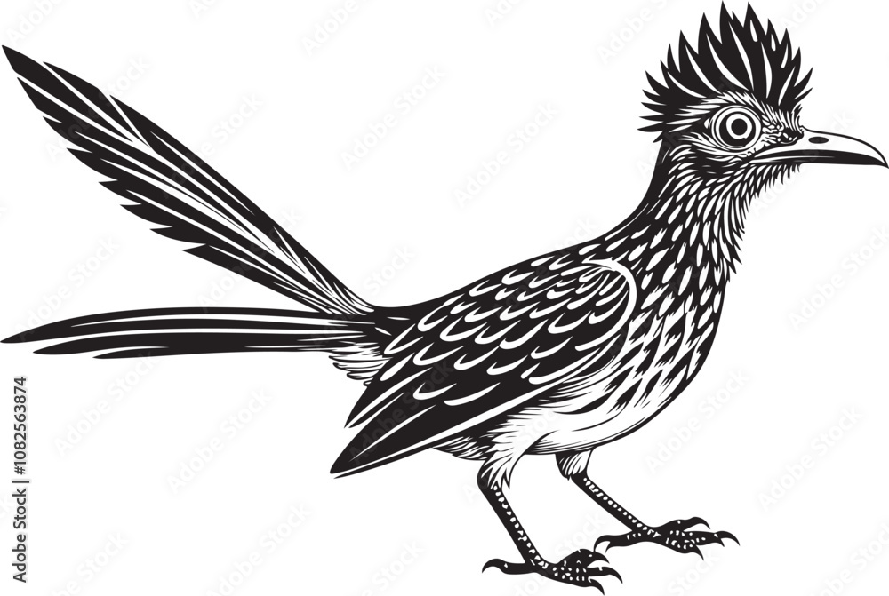 Naklejka premium roadrunner bird vector illustration, printable design