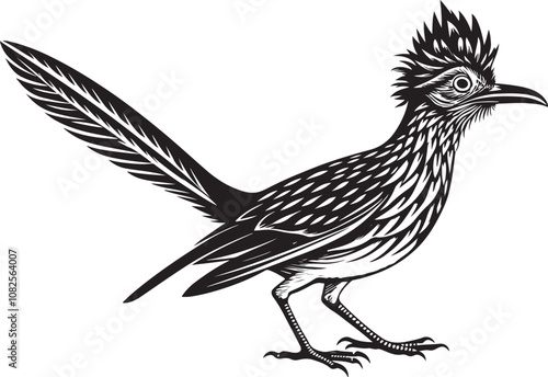 roadrunner bird vector illustration, printable design