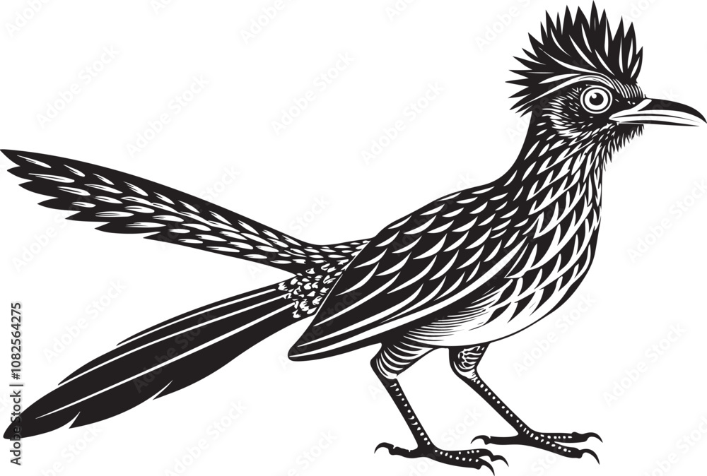 Fototapeta premium roadrunner bird vector illustration, printable design
