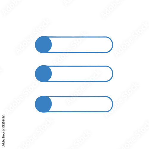 Three blue file folders or binders on a white background