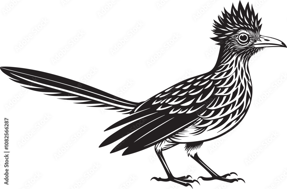 Fototapeta premium roadrunner bird vector illustration, printable design