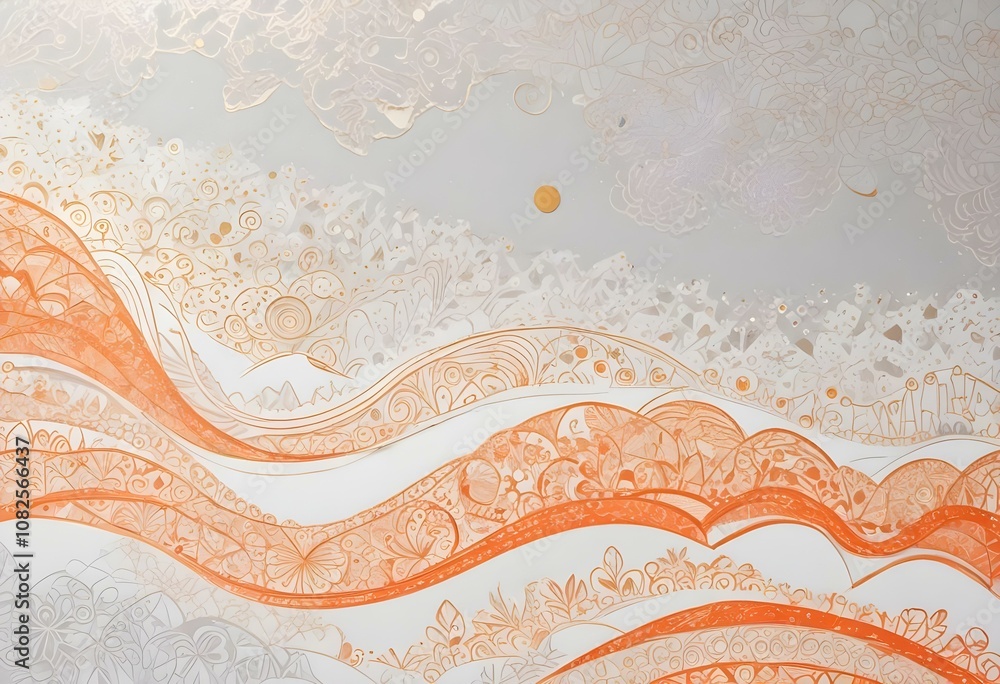 Paper style white monochrome background Abstract wallpaper in 3d paper style with doodle pattern style 3d
