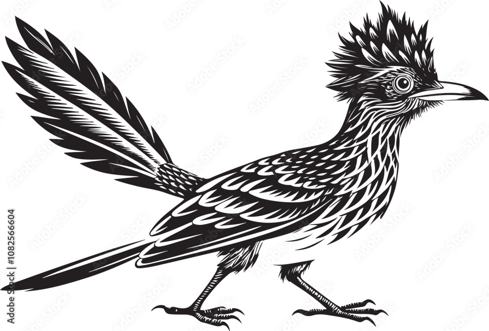 Fototapeta premium roadrunner bird vector illustration, printable design