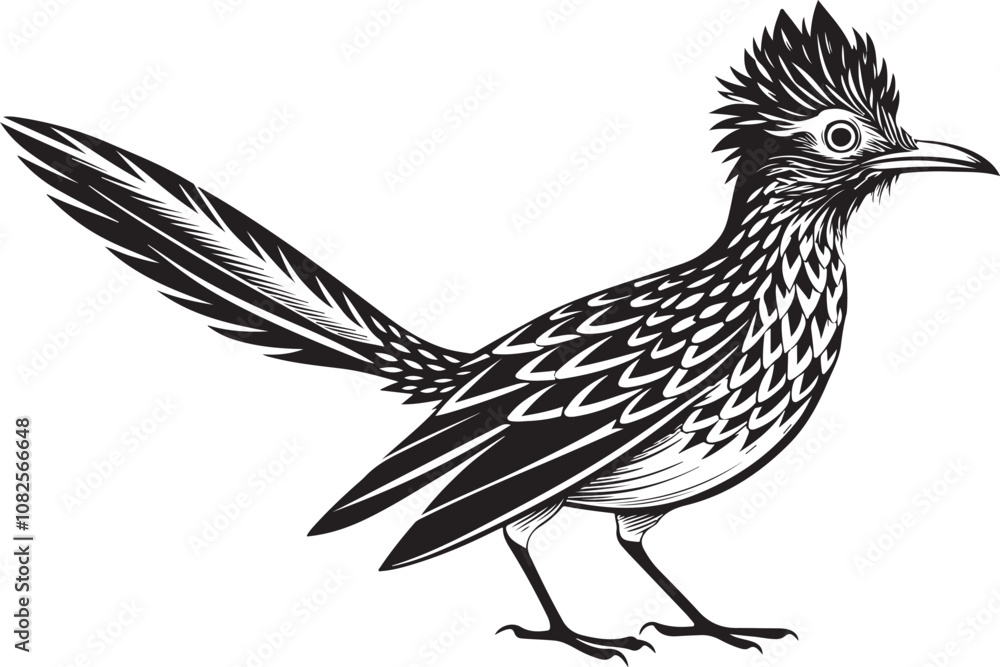 Obraz premium roadrunner bird vector illustration, printable design