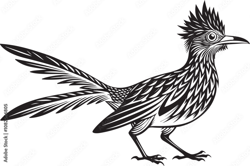 Obraz premium roadrunner bird vector illustration, printable design
