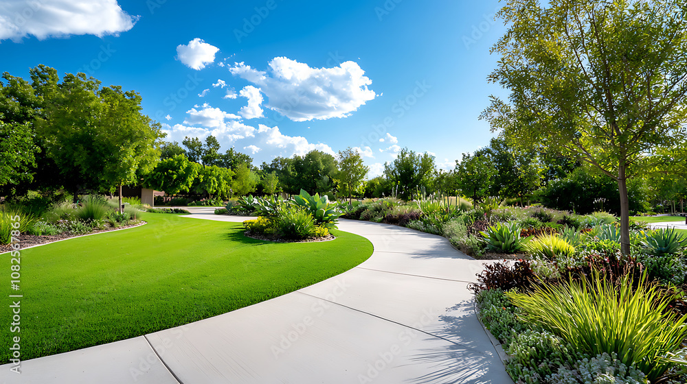 Obraz premium Explore a park with restored native plants to enhance ecosystem health