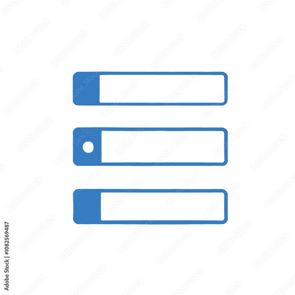 Three blue file folders or binders on a white background Three blue file folders or binders on a white background