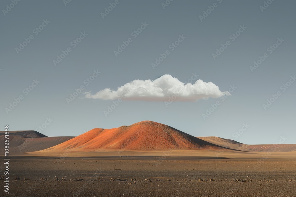Vast desert landscape with dramatic cloud formation above terrain Vast desert landscape with dramatic cloud formation above terrain