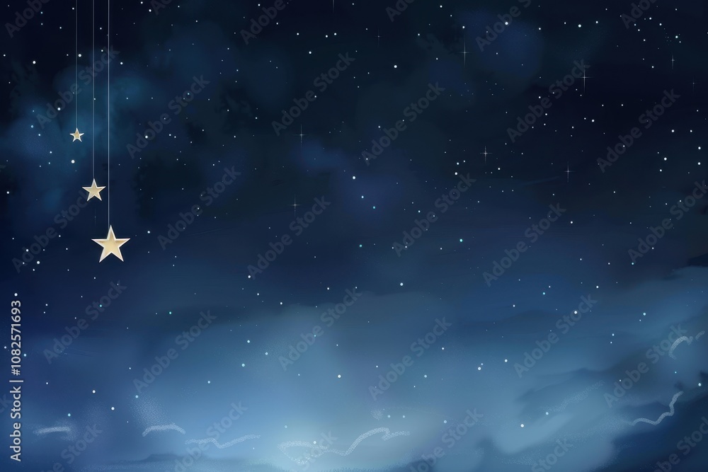 Naklejka premium Vast Dark Night Sky Glittering with Numerous Bright Stars