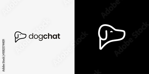 dog chat logo simple and modern lines vector illustration, Icon Symbol, Vector, Design Inspiration. photo