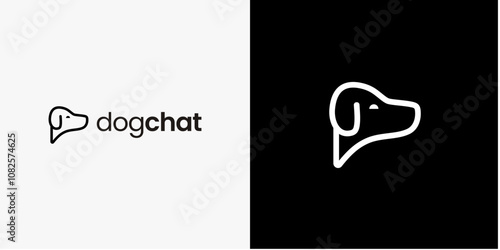 dog chat logo simple and modern lines vector illustration, Icon Symbol, Vector, Design Inspiration.