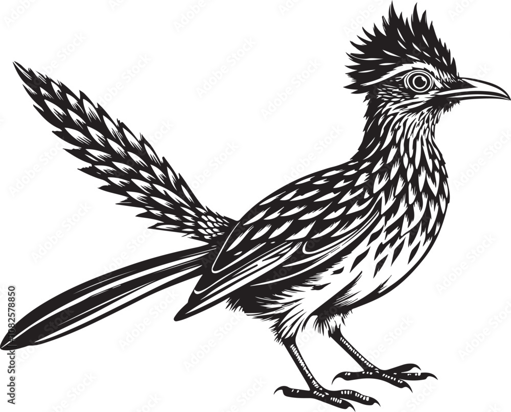 black roadrunner bird vector illustration printable black roadrunner bird vector illustration printable