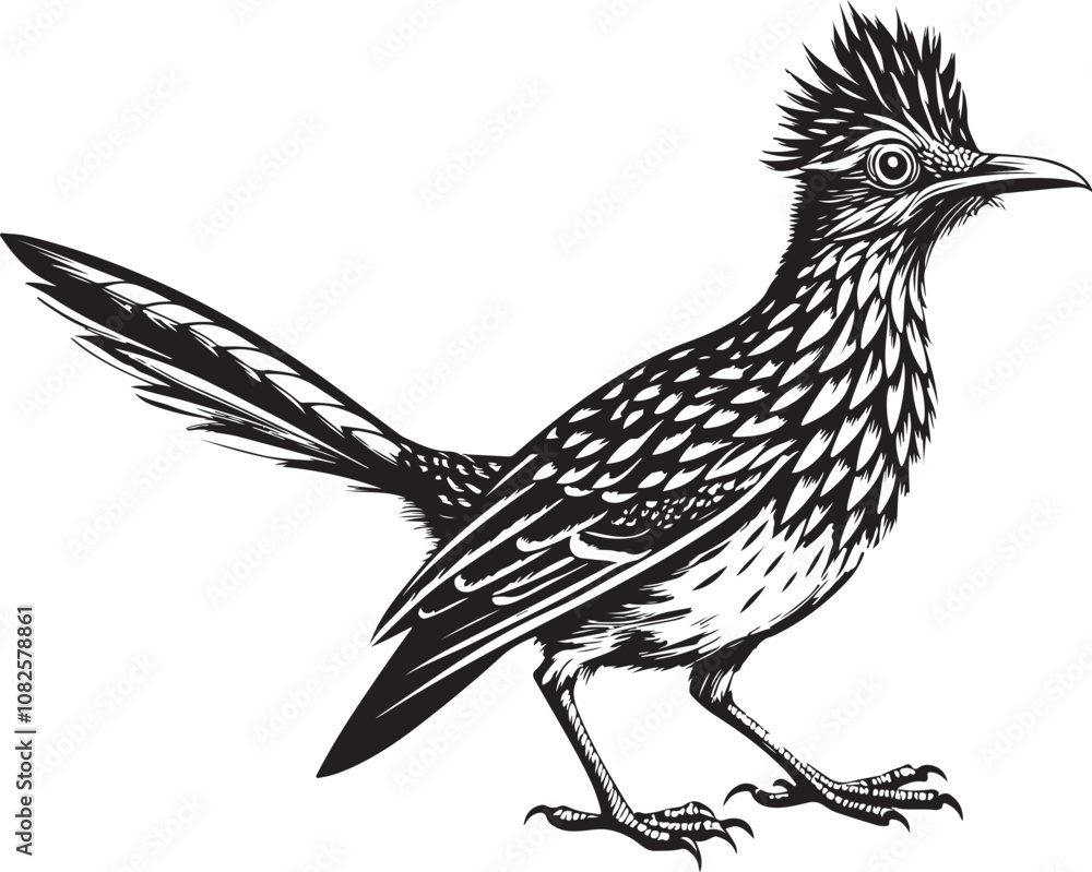 black roadrunner bird vector illustration printable black roadrunner bird vector illustration printable