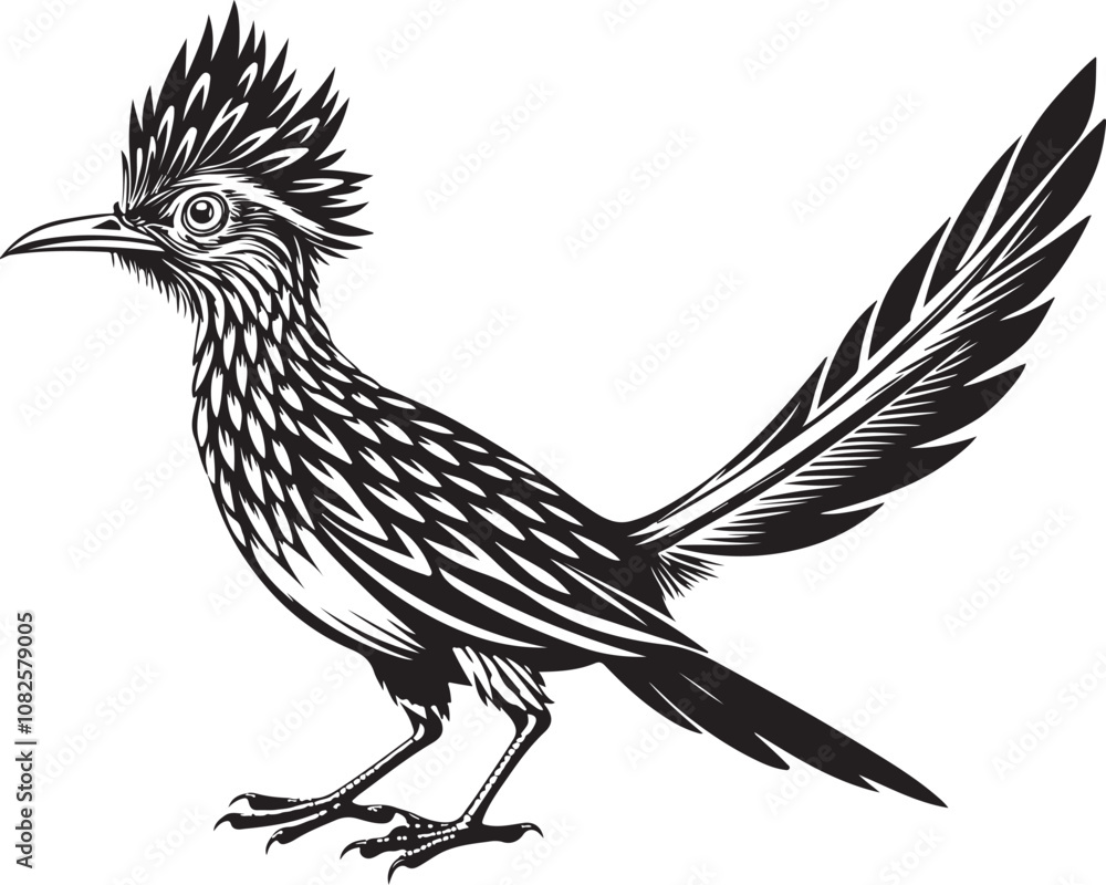 black roadrunner bird vector illustration printable black roadrunner bird vector illustration printable