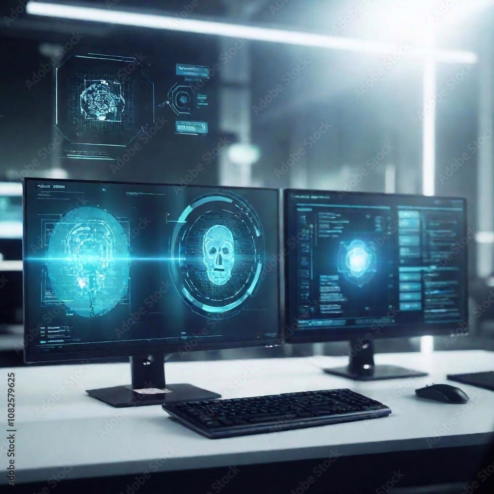 An imaginative depiction of AI performing real-time security monitoring, with floating data visualizations, threat maps, and algorithmic patterns illustrating its role in identifying and mitigating c An imaginative depiction of AI performing real-time security monitoring, with floating data visualizations, threat maps, and algorithmic patterns illustrating its role in identifying and mitigating c