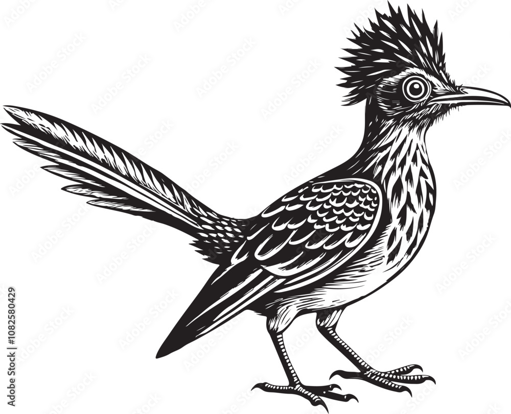 black roadrunner bird vector illustration printable black roadrunner bird vector illustration printable