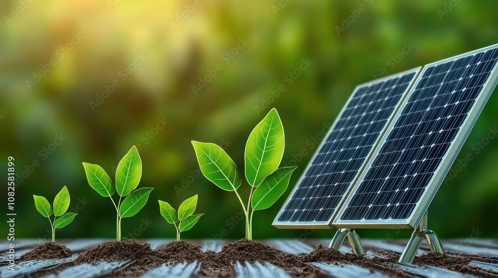 Growing renewable assets investor portfolio nature green environment close-up view sustainable investment strategy