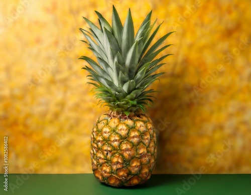 a vibrant pineapple pattern fills the background with bright yellow and green hues showcasing the fruit s textured surface in a seamless repeating design photo