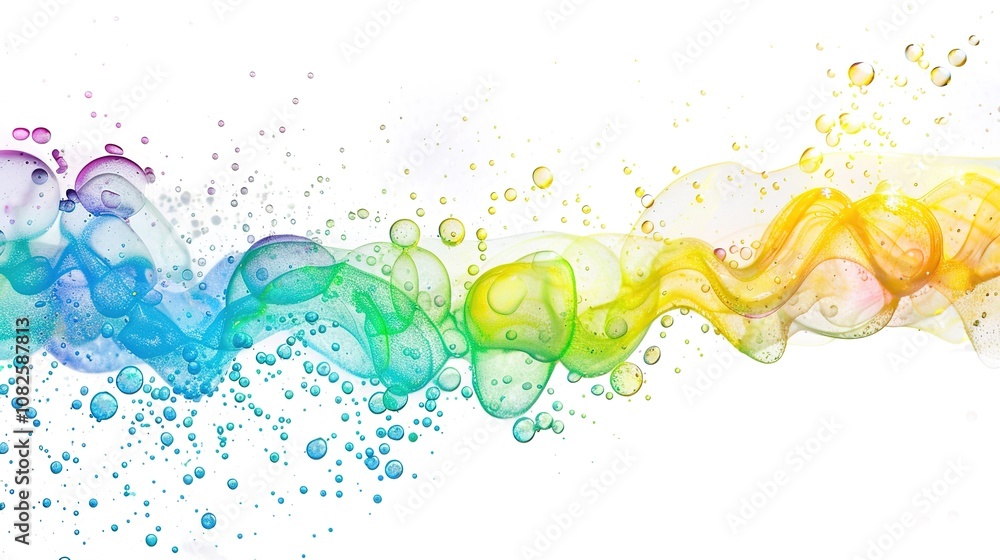 Rainbow Colored Soap Bubbles on White Background - a vibrant and cheerful visual. The soap bubbles add a playful touch to the clean, white backdrop. Rainbow Colored Soap Bubbles on White Background - a vibrant and cheerful visual. The soap bubbles add a playful touch to the clean, white backdrop.