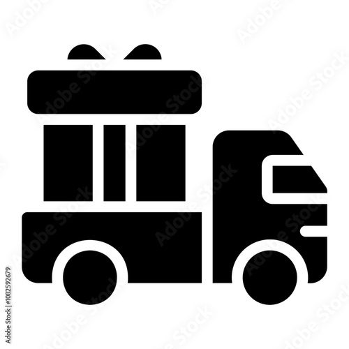 pickup truck glyph icon