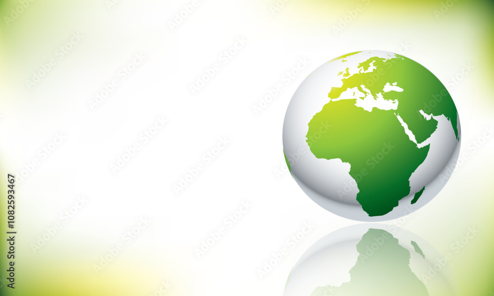 Eco-Friendly Green Globe with Reflection Eco-Friendly Green Globe with Reflection