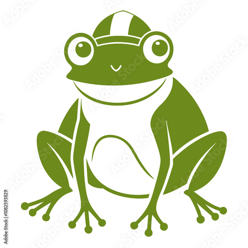 Tree Frog Line Art Vector Illustration.