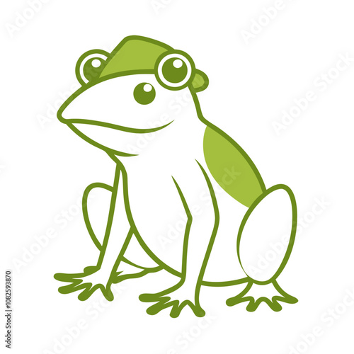 Tree Frog Line Art Vector Illustration.